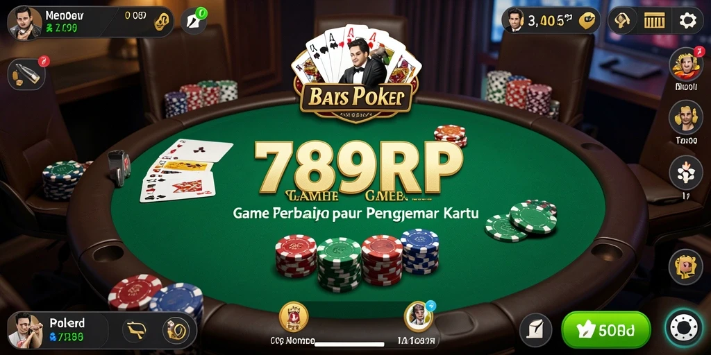 Tampilan utama gameplay Poker di 789RP yang menegangkan.