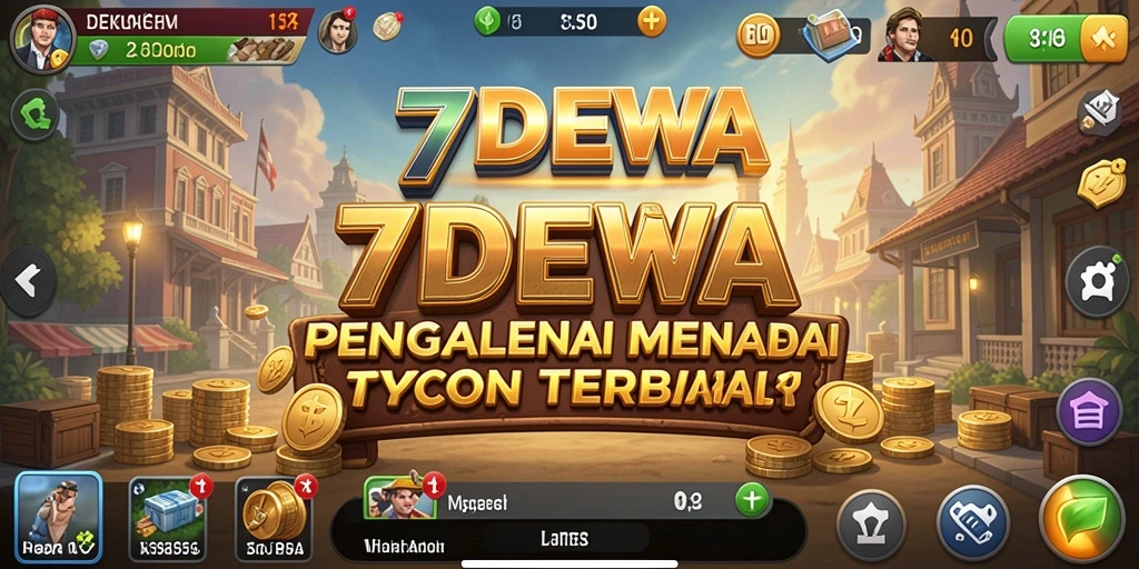 Screenshot gameplay 7DEWA yang menunjukkan aktivitas bisnis yang menarik.