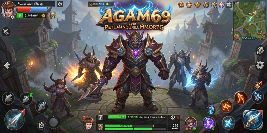 Screenshot utama AGAM69 yang menunjukkan aksi dalam gameplay MMORPG.