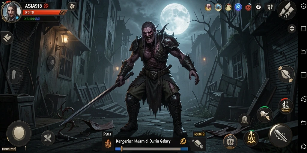 Tampak menegangkan saat karakter berlari dari makhluk horror.