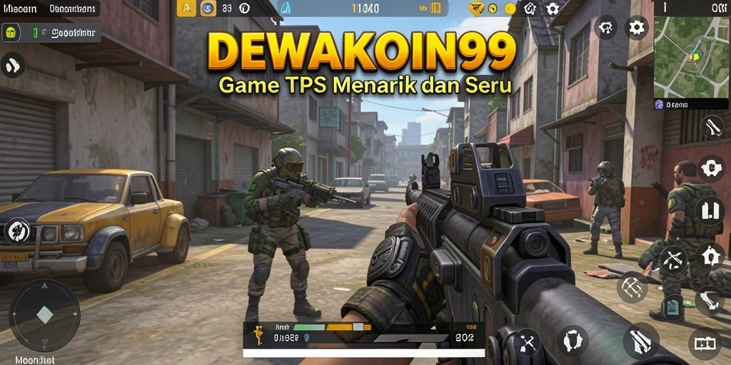 Tampilan dinamis gameplay seru DEWAKOIN99 dengan aksi TPS paling menegangkan.