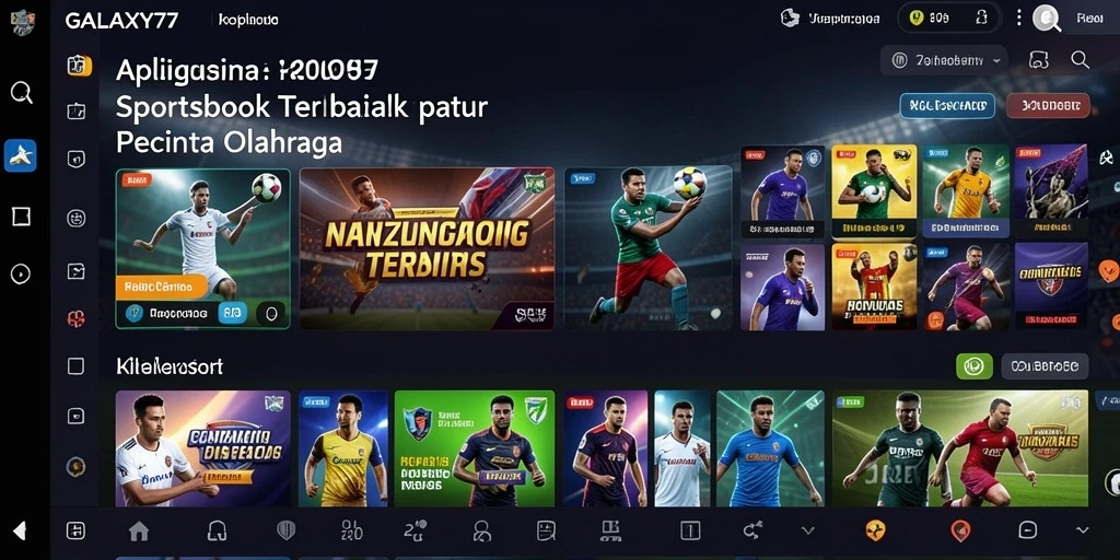 Tampilan utama GALAXY77 menunjukkan berbagai pilihan taruhan olahraga.