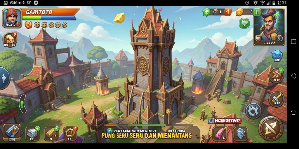Tampilan gameplay GARITOTO yang mendebarkan dalam pertempuran Tower Defense.