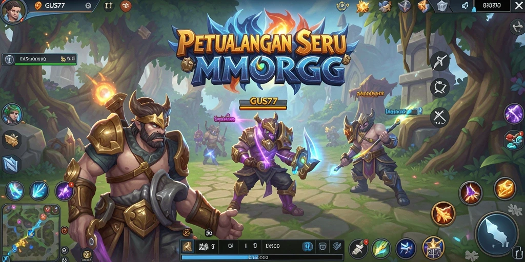 Tangkapan layar GUS77 menampilkan aksi pertarungan epik dalam dunia MMORPG.