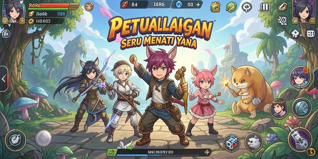 Screenshot gameplay R6R6 yang menampilkan aksi karakter anime.