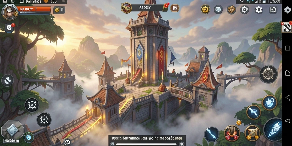 Tangkapan layar menampilkan gameplay menara pertahanan yang mendebarkan.