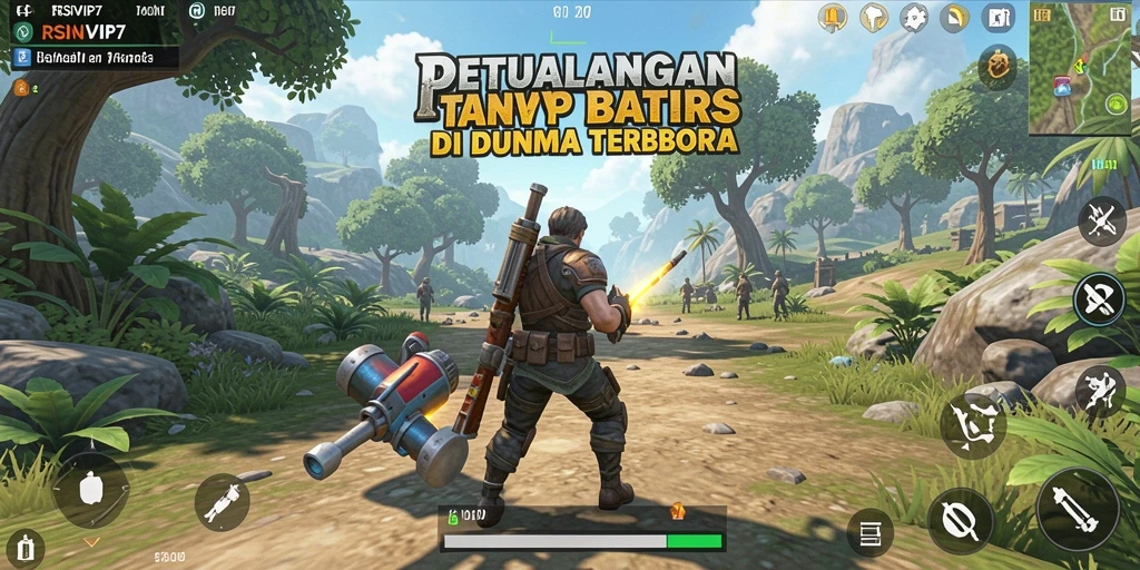 Tangkapan layar gameplay RSNVIP7 menampilkan dunia terbuka yang luas dan penuh petualangan.