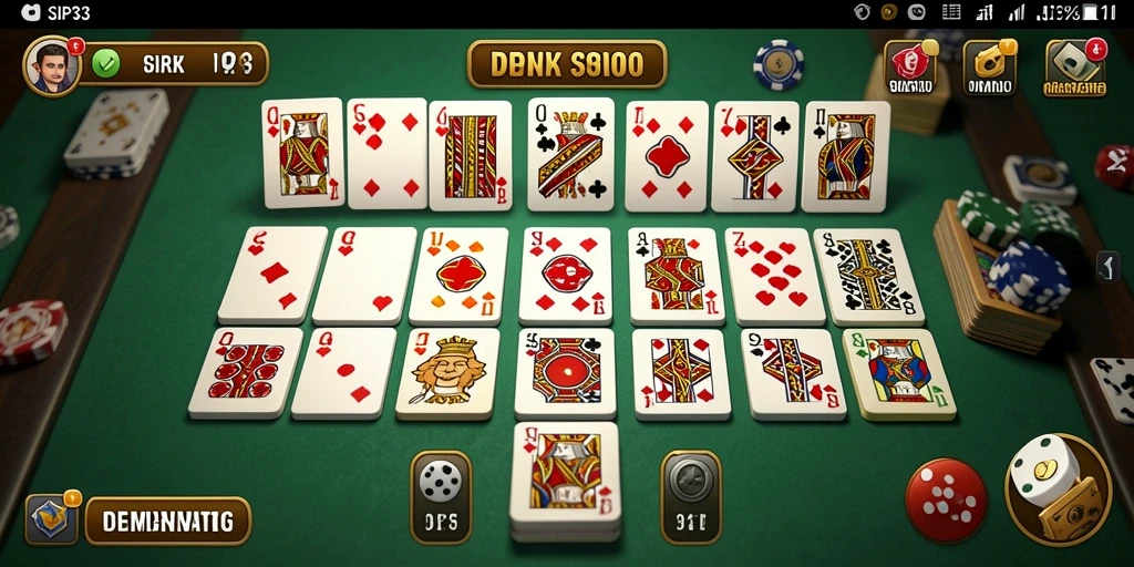 Gambar gameplay SIP33 dengan suasana seru permainan domino.
