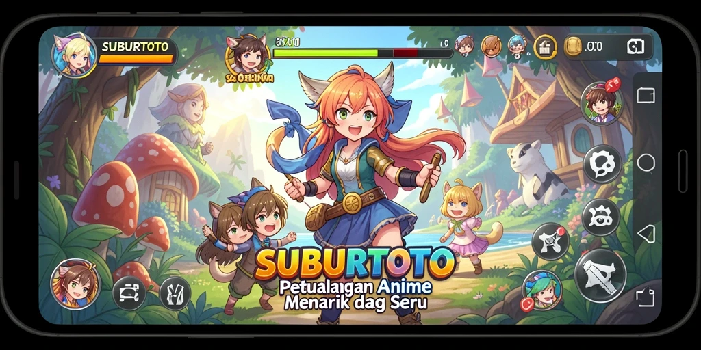 Screenshot SUBURTOTO menampilkan aksi pertarungan karakter Anime yang seru.