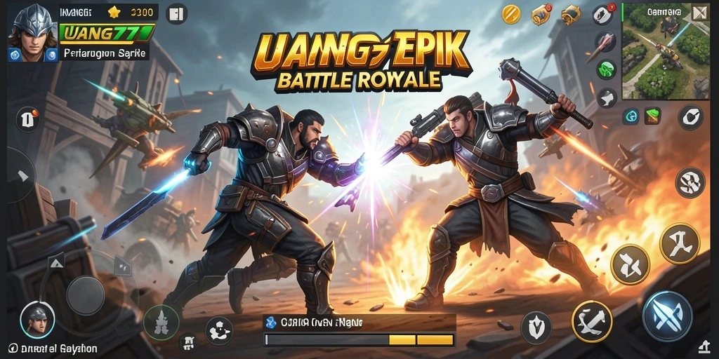 Tampilan menarik dari gameplay seru UANG77 dalam pertarungan Battle Royale.