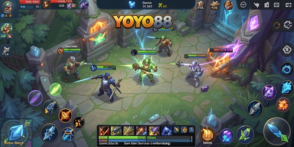 Screenshot gameplay YOYO88 dengan aksi seru di arena.