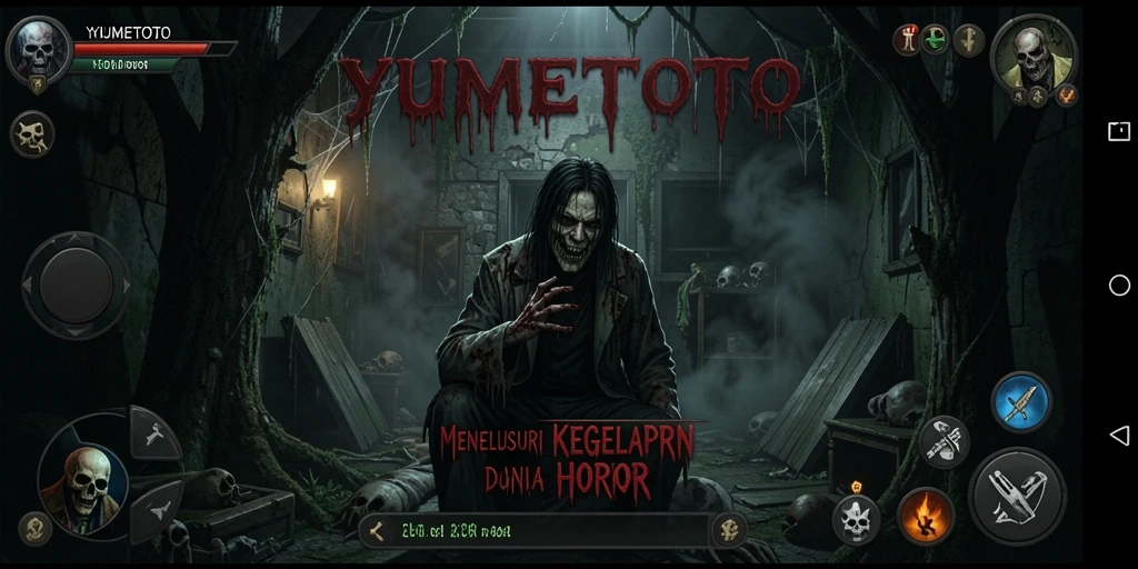 Tampilan gameplay YUMETOTO yang menegangkan dan mencekam.