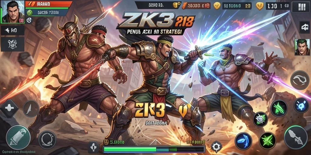 Tampilan aksi seru dalam gameplay ZK3 saat bertarung.